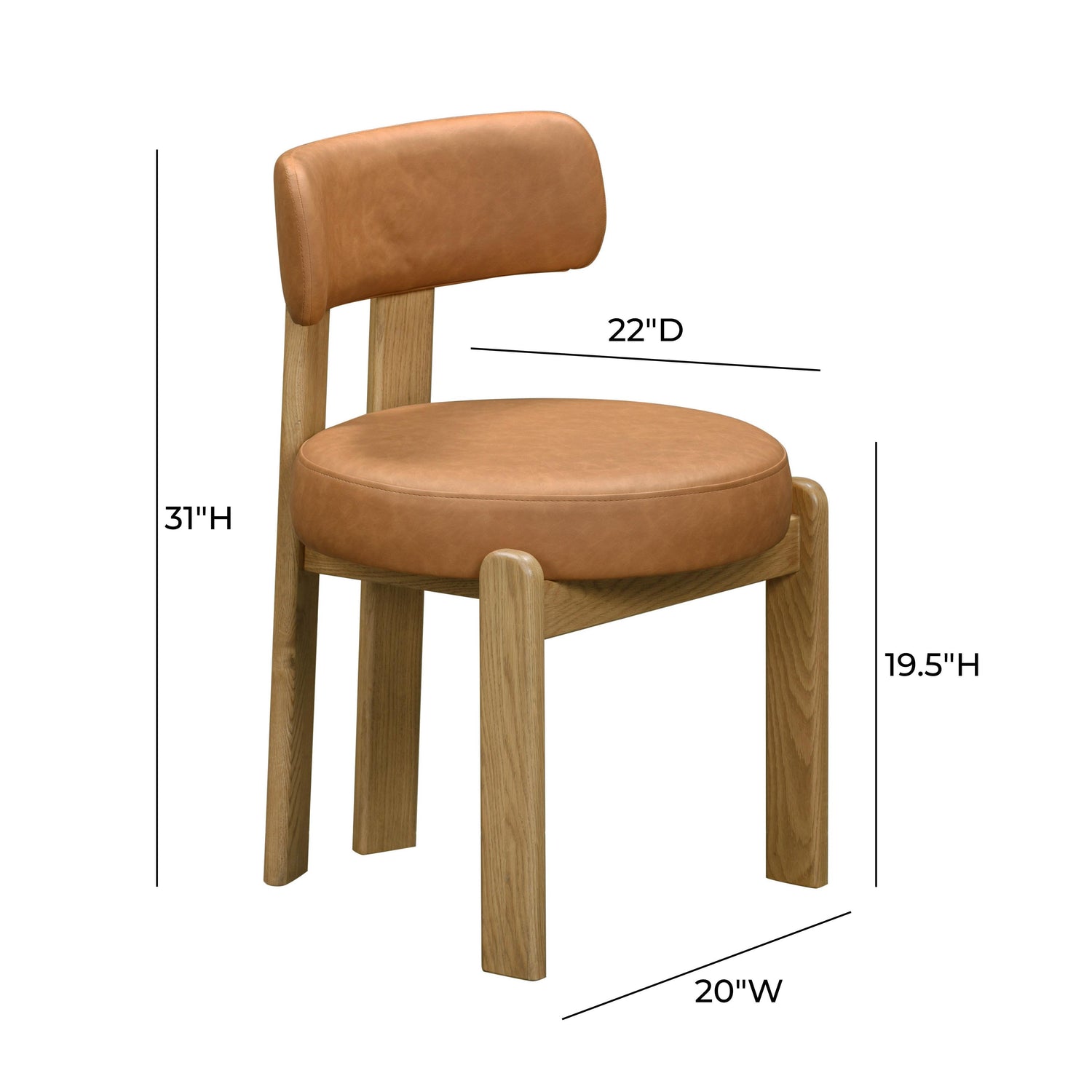 Odessa Saddle Brown Vegan Leather Dining Chair