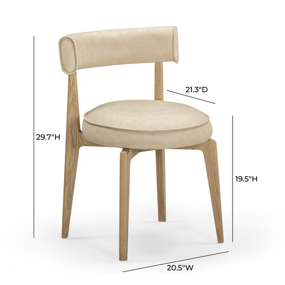 Nikita Taupe Performance Vegan Leather Dining Chair