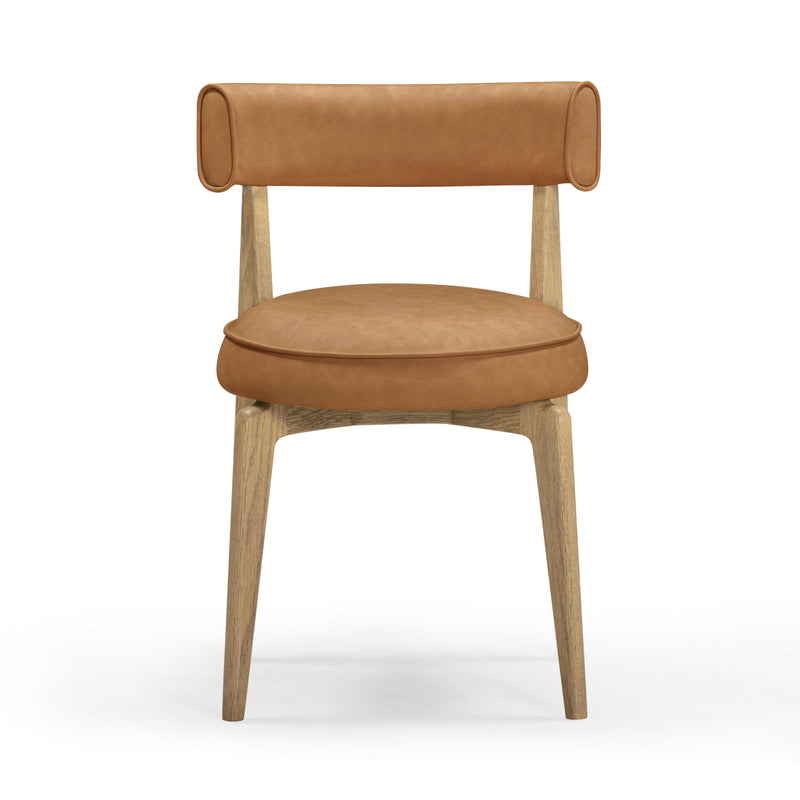 Nikita Saddle Brown Performance Vegan Leather Dining Chair