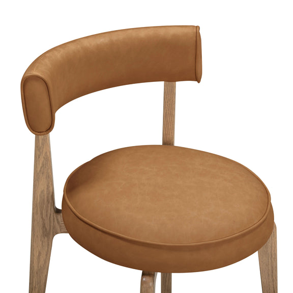 Nikita Saddle Brown Performance Vegan Leather Dining Chair