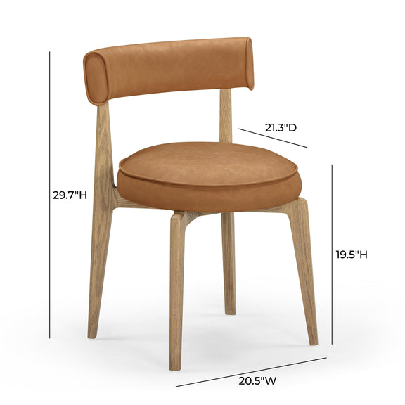 Nikita Saddle Brown Performance Vegan Leather Dining Chair