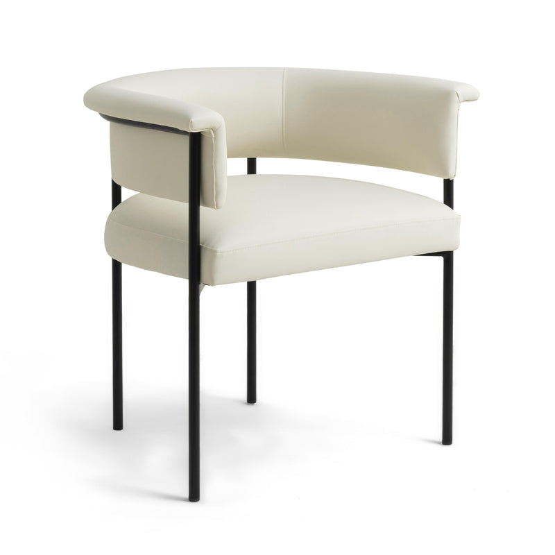 Taylor Cream Vegan Leather Dining Chair