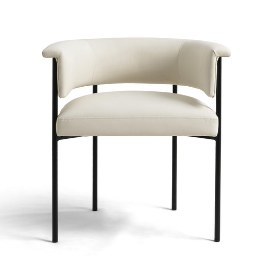 Taylor Cream Vegan Leather Dining Chair