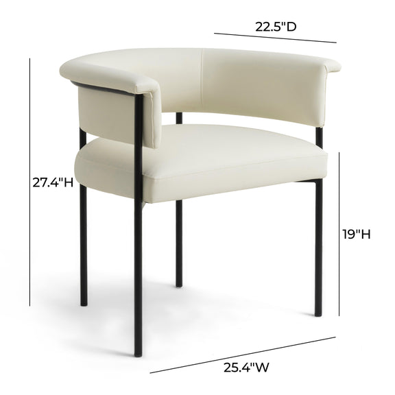 Taylor Cream Vegan Leather Dining Chair