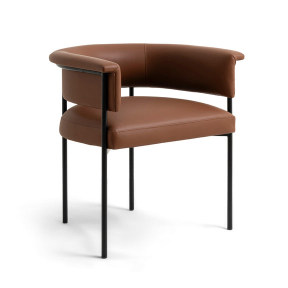 Taylor Saddle Brown Vegan Leather Dining Chair