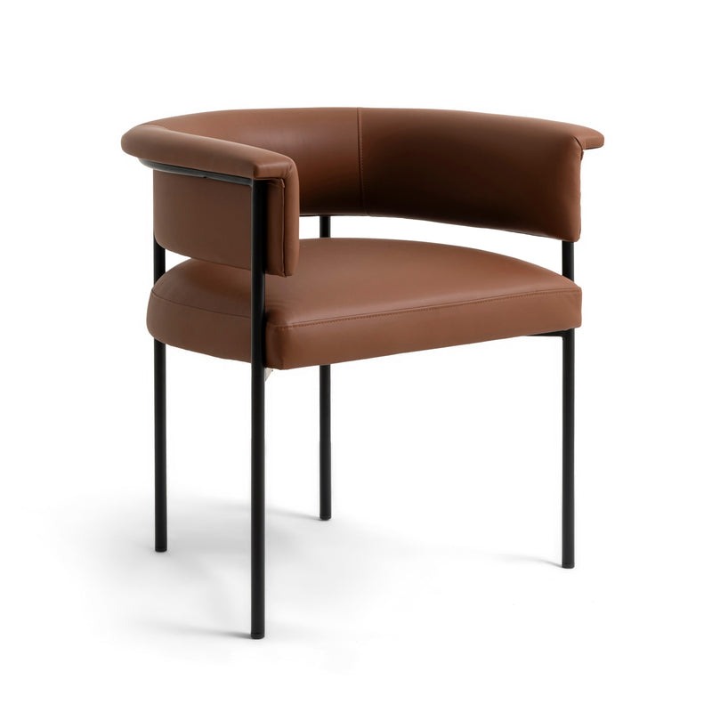 Taylor Saddle Brown Vegan Leather Dining Chair