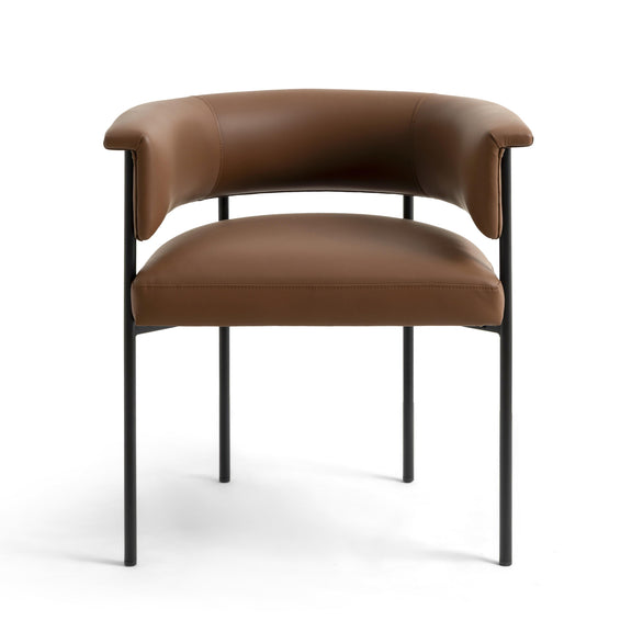 Taylor Saddle Brown Vegan Leather Dining Chair