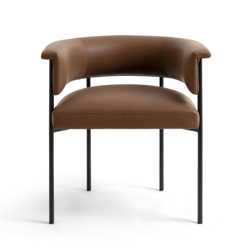 Taylor Saddle Brown Vegan Leather Dining Chair