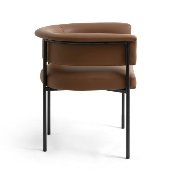 Taylor Saddle Brown Vegan Leather Dining Chair