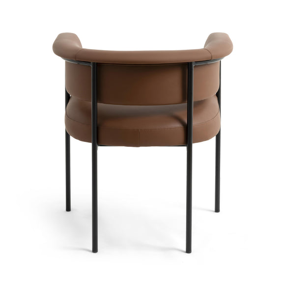 Taylor Saddle Brown Vegan Leather Dining Chair
