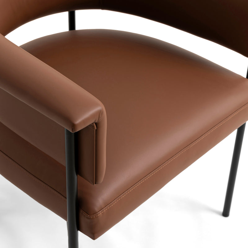 Taylor Saddle Brown Vegan Leather Dining Chair