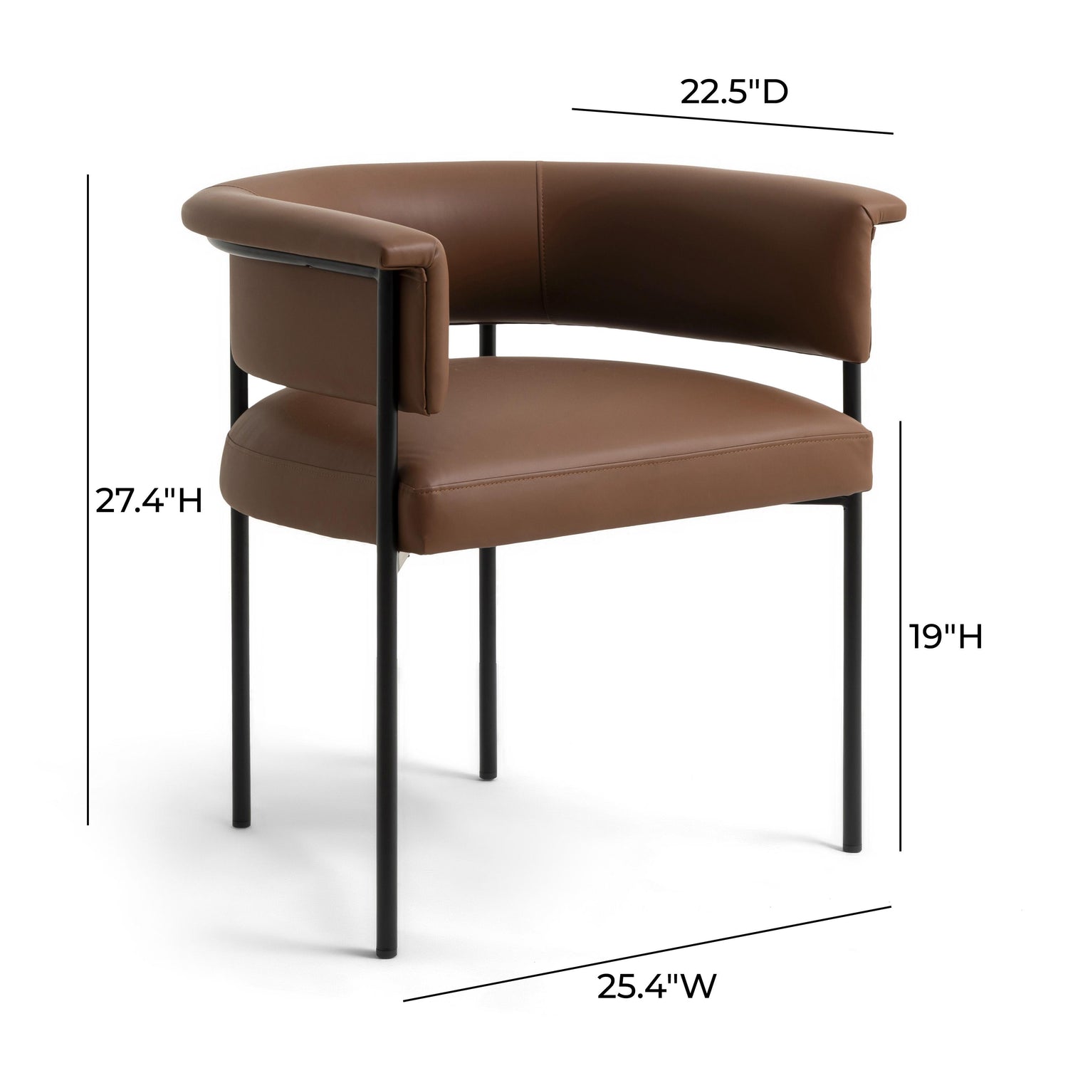Taylor Saddle Brown Vegan Leather Dining Chair
