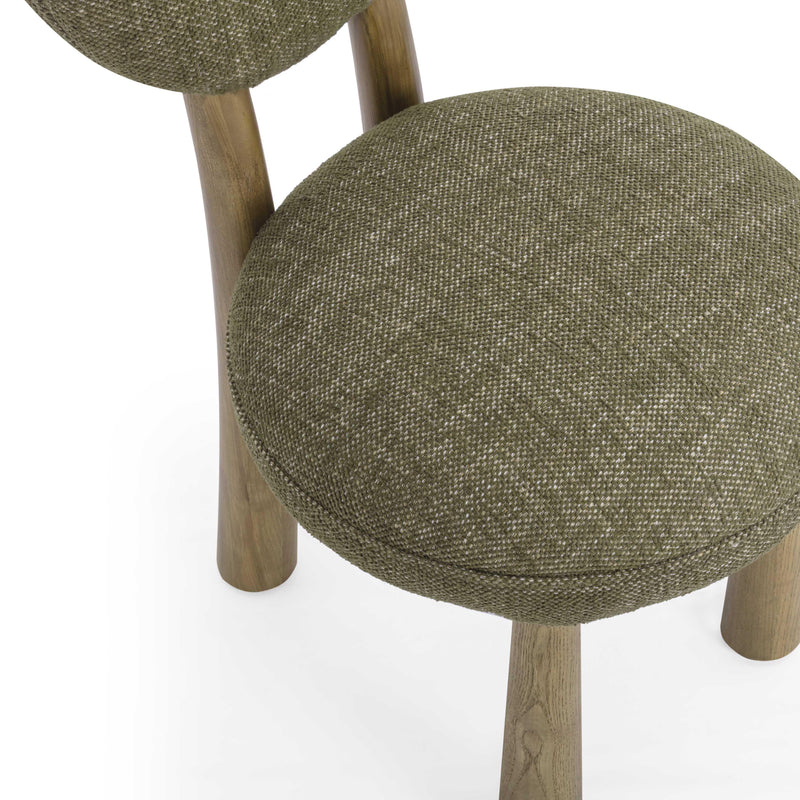 Sulley Olive Green Perfomance Basketweave Dining Chair