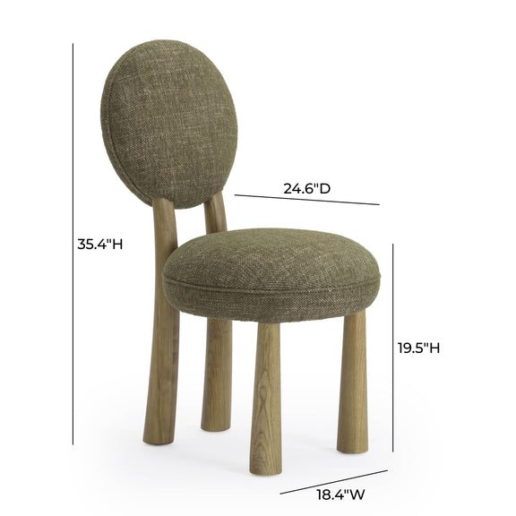 Sulley Olive Green Perfomance Basketweave Dining Chair