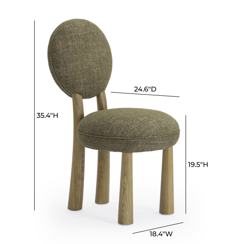 Sulley Olive Green Perfomance Basketweave Dining Chair
