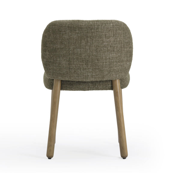 Foxy Olive Green Textured Performance Fabric Dining Chair