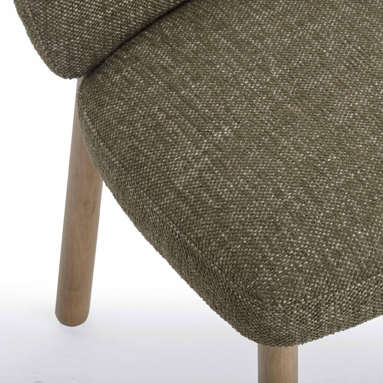 Foxy Olive Green Textured Performance Fabric Dining Chair