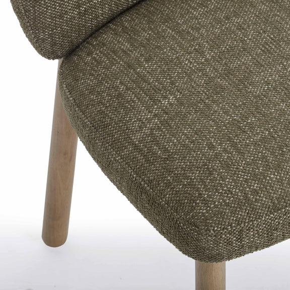 Foxy Olive Green Textured Performance Fabric Dining Chair