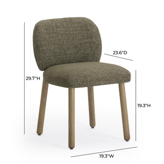 Foxy Olive Green Textured Performance Fabric Dining Chair