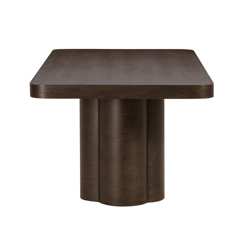 Bambi 90" Ash Rectangular Dining Table - Dark Brown
