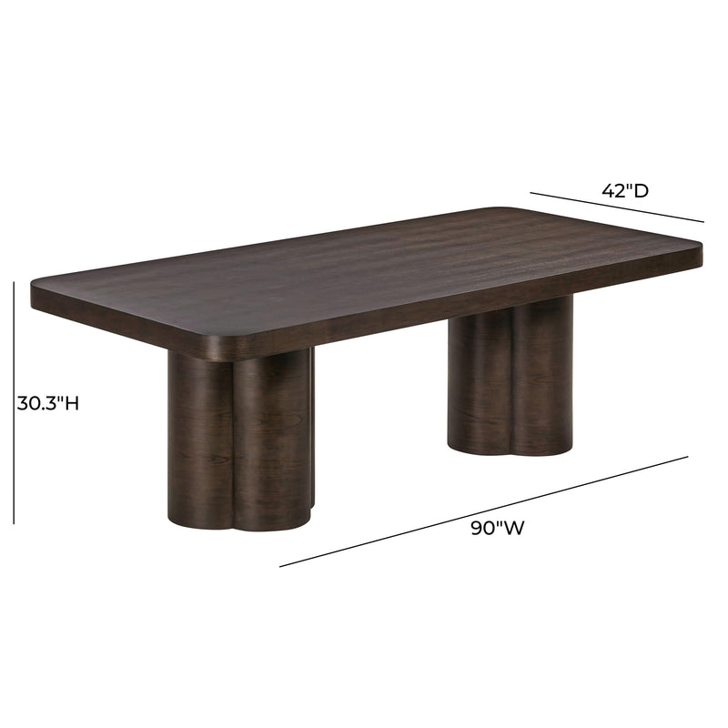 Bambi 90" Ash Rectangular Dining Table - Dark Brown