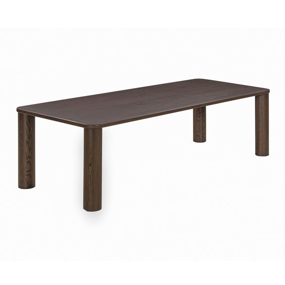 Akola 106" Oak Rectangular Dining Table - Dark Brown