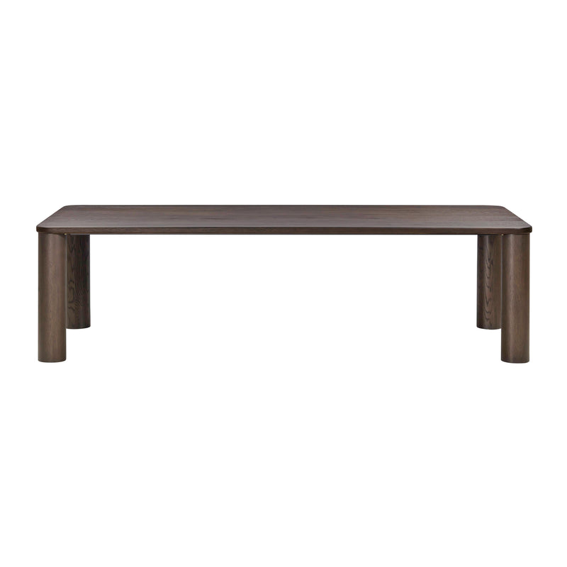 Akola 106" Oak Rectangular Dining Table - Dark Brown