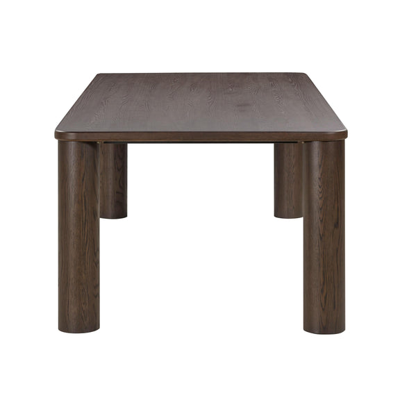 Akola 106" Oak Rectangular Dining Table - Dark Brown
