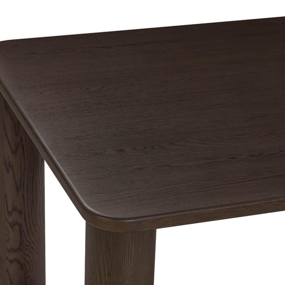 Akola 106" Oak Rectangular Dining Table - Dark Brown