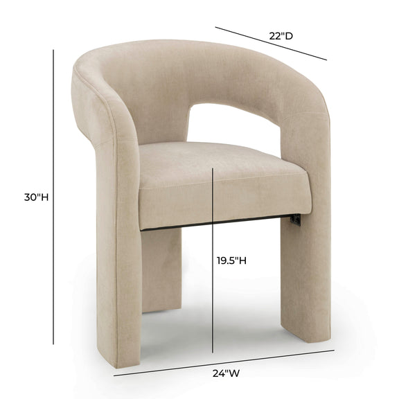 Malone Performance Chenille Dining Chair - Taupe