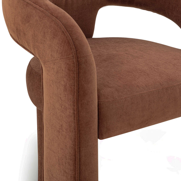 Malone Performance Chenille Dining Chair - Rust