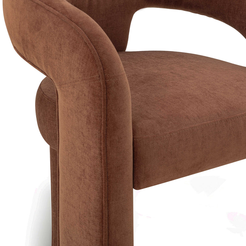 Malone Performance Chenille Dining Chair - Rust