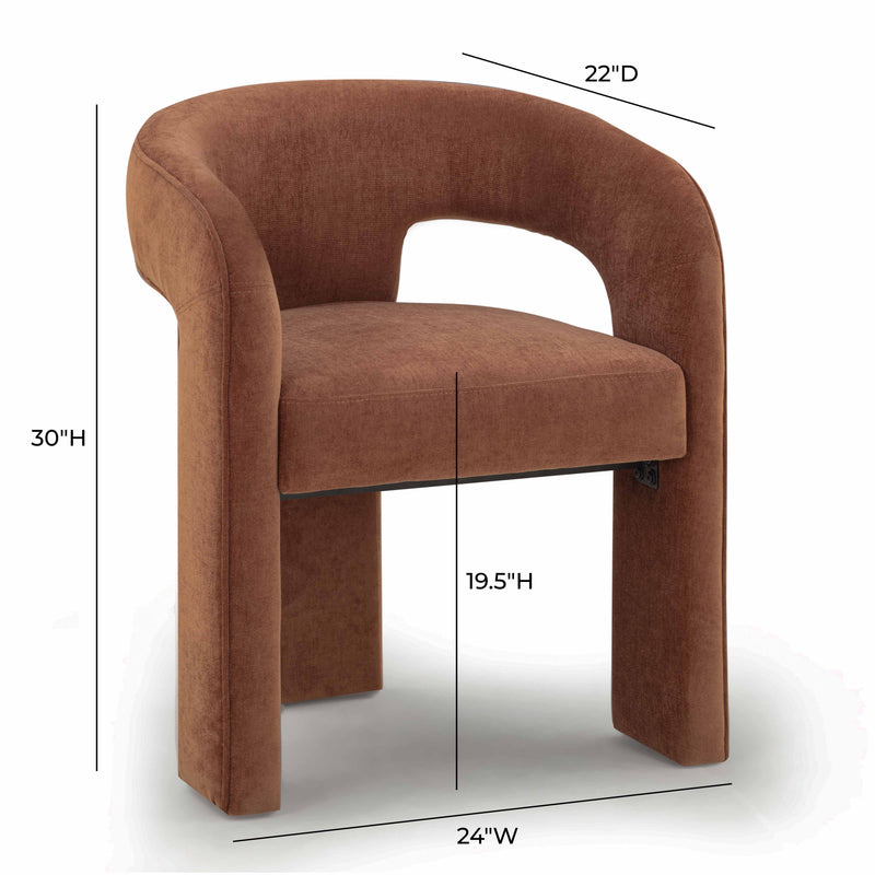 Malone Performance Chenille Dining Chair - Rust