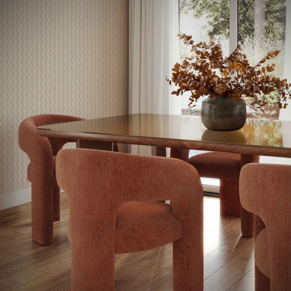 Malone Performance Chenille Dining Chair - Rust