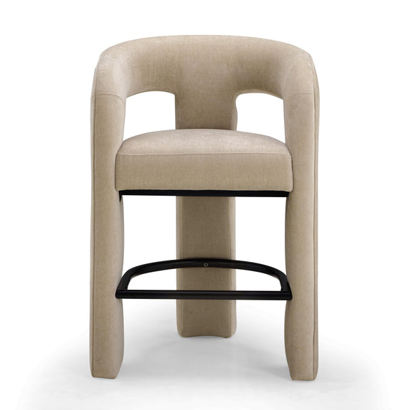 Malone Performance Chenille Stool - Taupe / Counter Height