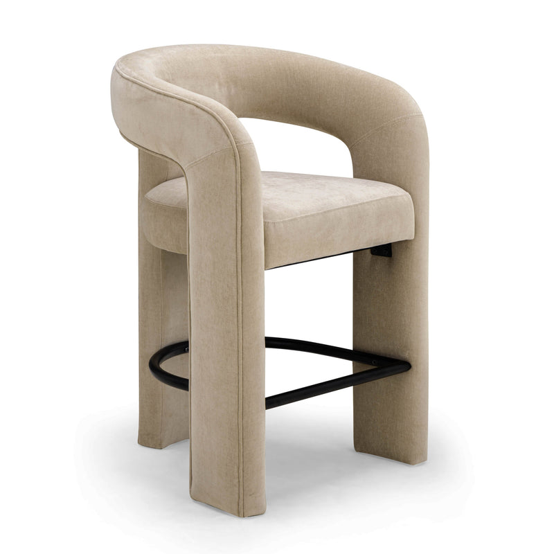 Malone Performance Chenille Stool - Taupe / Counter Height