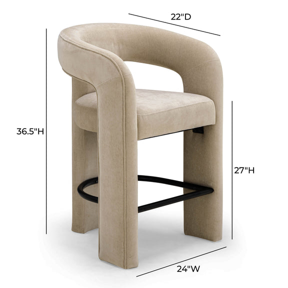 Malone Performance Chenille Stool - Taupe / Counter Height