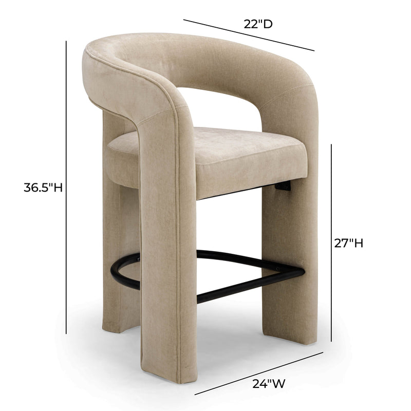 Malone Performance Chenille Stool - Taupe / Counter Height