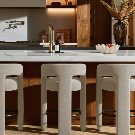 Malone Performance Chenille Stool - Taupe / Counter Height