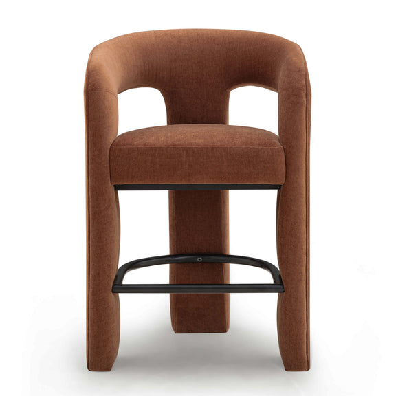 Malone Performance Chenille Stool - Rust / Counter Height