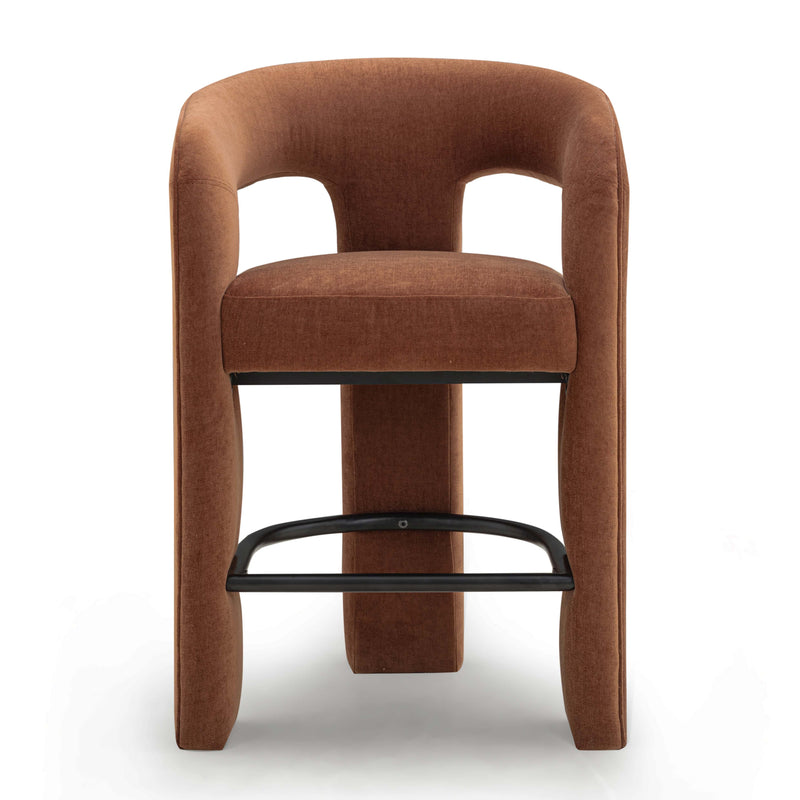 Malone Performance Chenille Stool - Rust / Counter Height