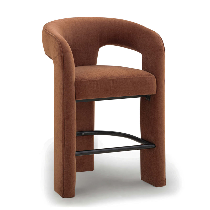 Malone Performance Chenille Stool - Rust / Counter Height