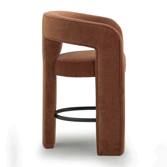 Malone Performance Chenille Stool - Rust / Counter Height
