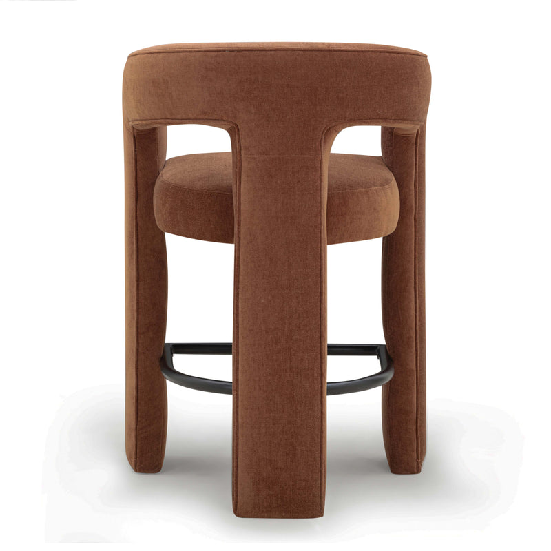 Malone Performance Chenille Stool - Rust / Counter Height