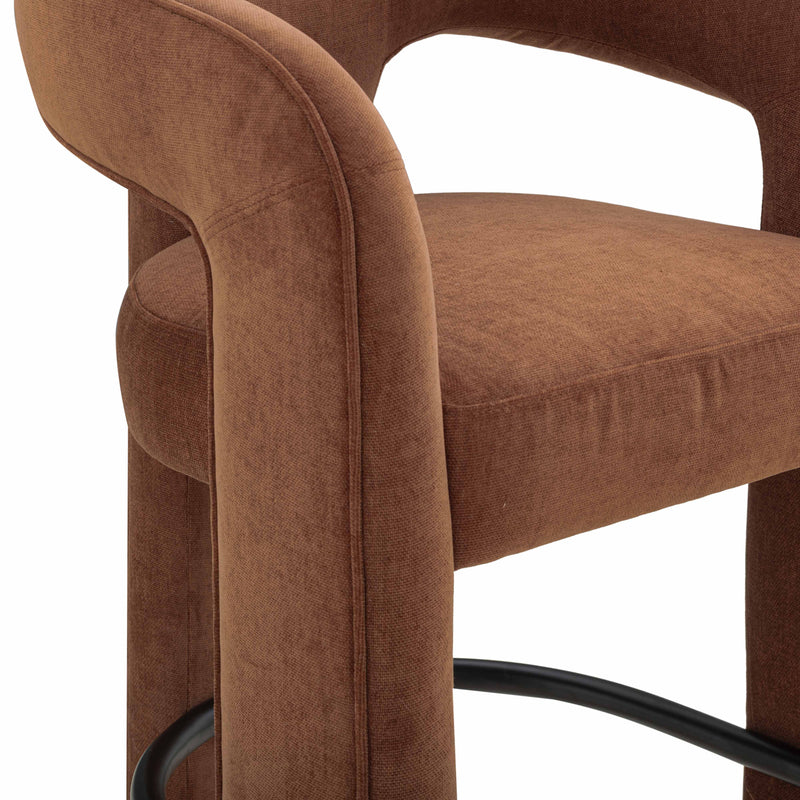 Malone Performance Chenille Stool - Rust / Counter Height