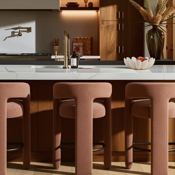 Malone Performance Chenille Stool - Rust / Counter Height
