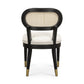 Cosette Black Dining Chair in Cream Performance Linen
