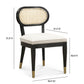 Cosette Black Dining Chair in Cream Performance Linen