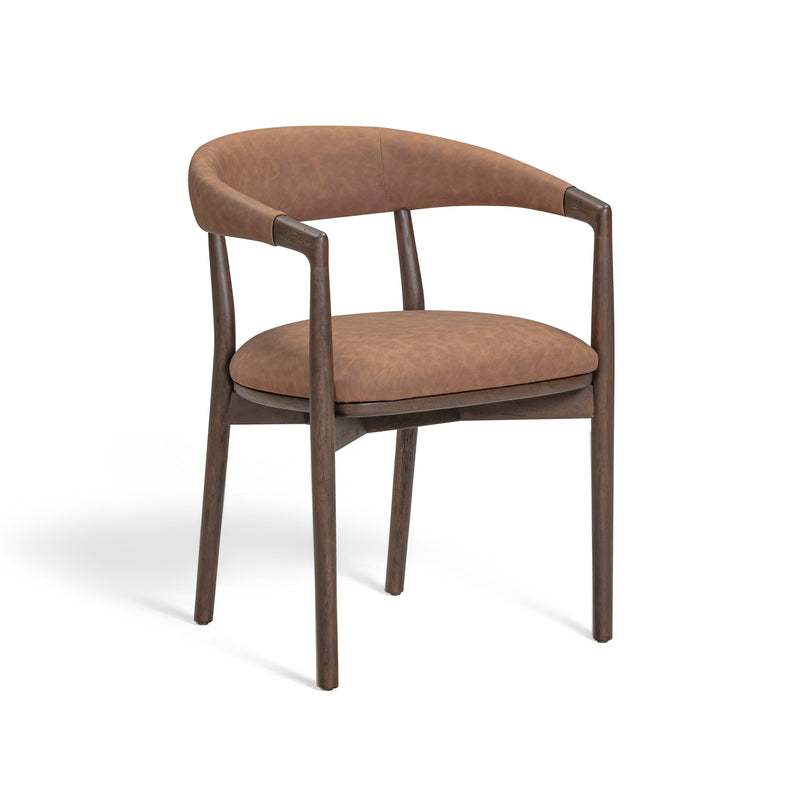 Vina Performance Vegan Leather Dining Chair - Brown