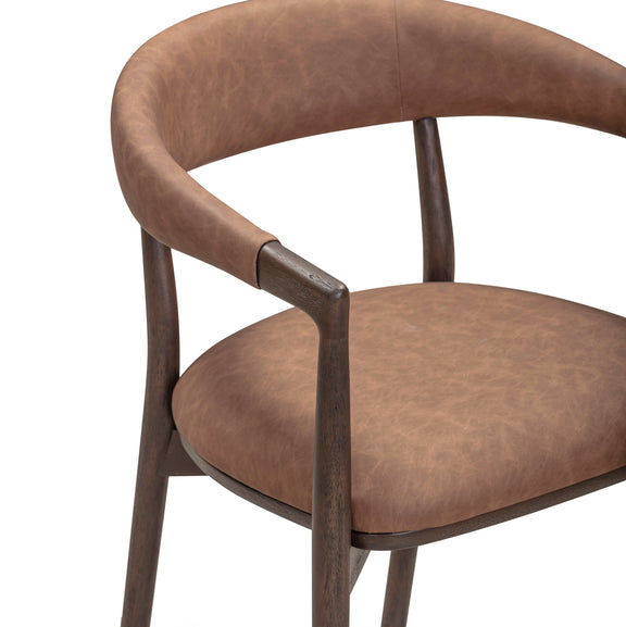 Vina Performance Vegan Leather Dining Chair - Brown